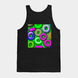 Colorful Donuts Green Tank Top